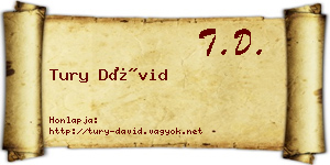 Tury Dávid névjegykártya